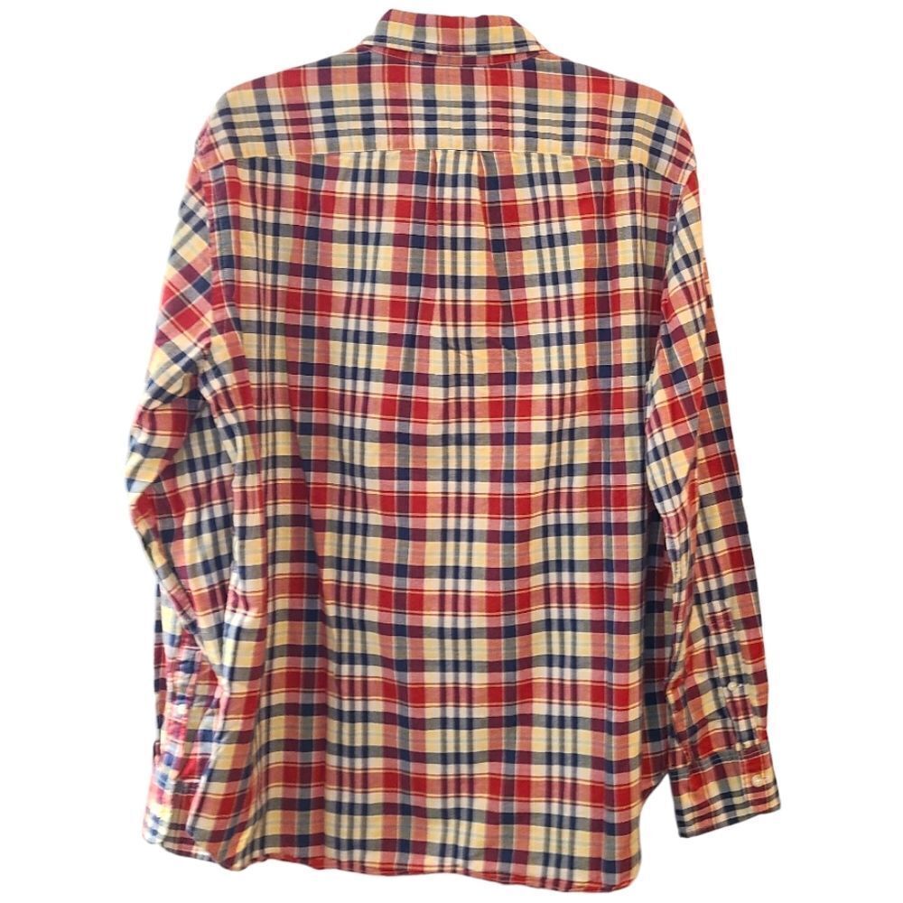 Tailored by J. Crew Men's Red Plaid Cotton Button Down Shirt - Picture 2 of 8